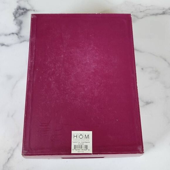 HOM burgundy basket sturdy cardboard organizer storage - Picture 5 of 6